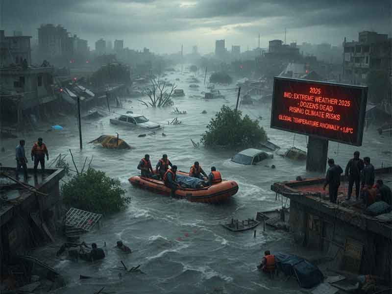 2025 ਦੌਰਾਨ ਅਤਿ ਮੌਸਮੀ ਘਟਨਾਵਾਂ ਨੇ ਦਰਜਨਾਂ ਜਾਨਾਂ ਲਈਆਂ, ਆਈਐੱਮਡੀ ਨੇ ਵਧਦੇ ਮੌਸਮੀ ਖ਼ਤਰੇ ਉਤੇ ਚੇਤਾਵਨੀ ਜਾਰੀ ਕੀਤੀ