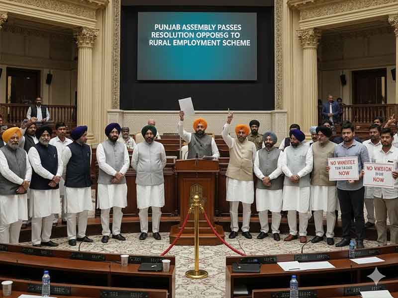 ਪੰਜਾਬ ਵਿਧਾਨ ਸਭਾ ਨੇ ਪਿੰਡਾਂ ਦੀ ਰੁਜ਼ਗਾਰ ਯੋਜਨਾ ਵਿੱਚ ਬਦਲਾਵਾਂ ਦੇ ਵਿਰੋਧ ‘ਚ ਪ੍ਰਸਤਾਵ ਪਾਸ ਕੀਤਾ