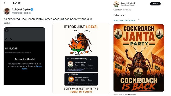 “Cockroach Party Is Back”