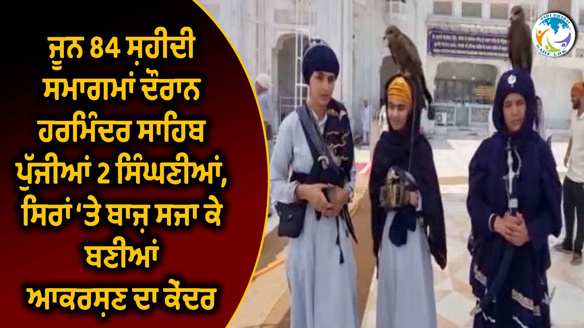 ਜੂਨ 84 ਸ਼ਹੀਦੀ ਸਮਾਗਮਾਂ ਦੌਰਾਨ ਹਰਿਮੰਦਰ ਸਾਹਿਬ ਪੁੱਜੀਆਂ 2 ਸਿੰਘਣੀਆਂ, ਸਿਰਾਂ ‘ਤੇ ਬਾਜ਼ ਸਜਾ ਕੇ ਬਣੀਆਂ ਆਕਰਸ਼ਣ ਦਾ ਕੇਂਦਰ