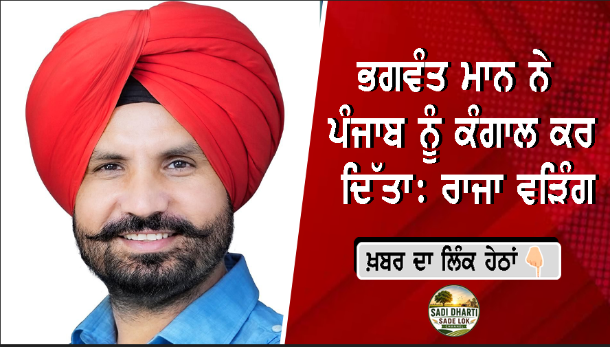 ਭਗਵੰਤ ਮਾਨ ਨੇ ਪੰਜਾਬ ਨੂੰ ਕੰਗਾਲ ਕਰ ਦਿੱਤਾ: ਰਾਜਾ ਵੜਿੰਗ